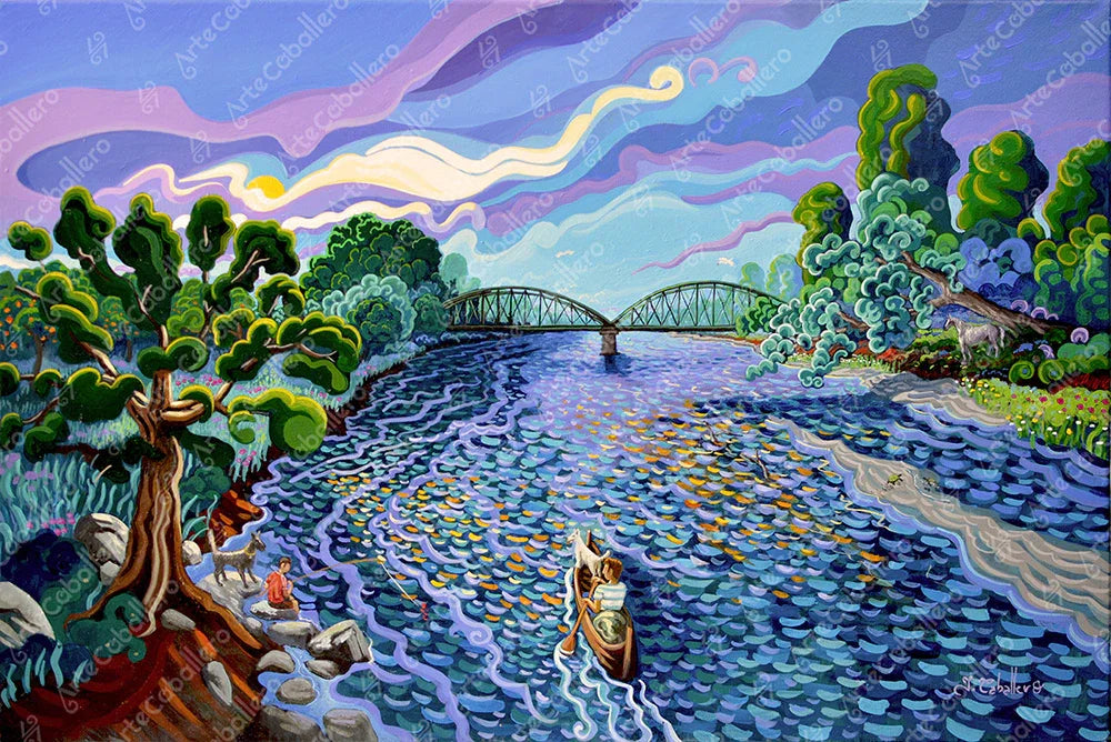 N128 - Die Eisenbrücke - Guadiaro Fluss - Leinwand