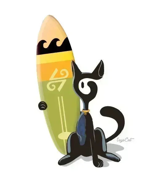 1eyeCat - Der Surfer - Unisex Bio-Baumwoll-T-Shirt