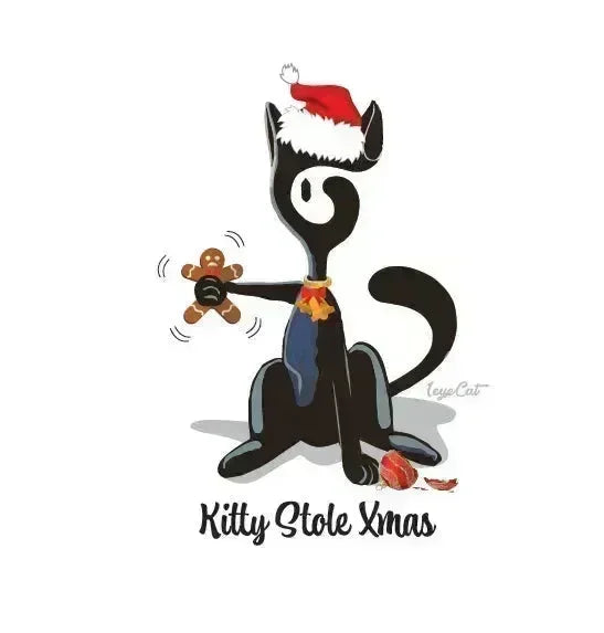 1eyeCat - Chaton de Noël volé - T-shirt unisexe en coton biologique