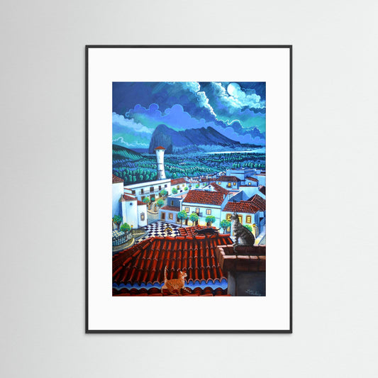 N11 - The Cats of San Roque -  Framed Fine Art Paper Print