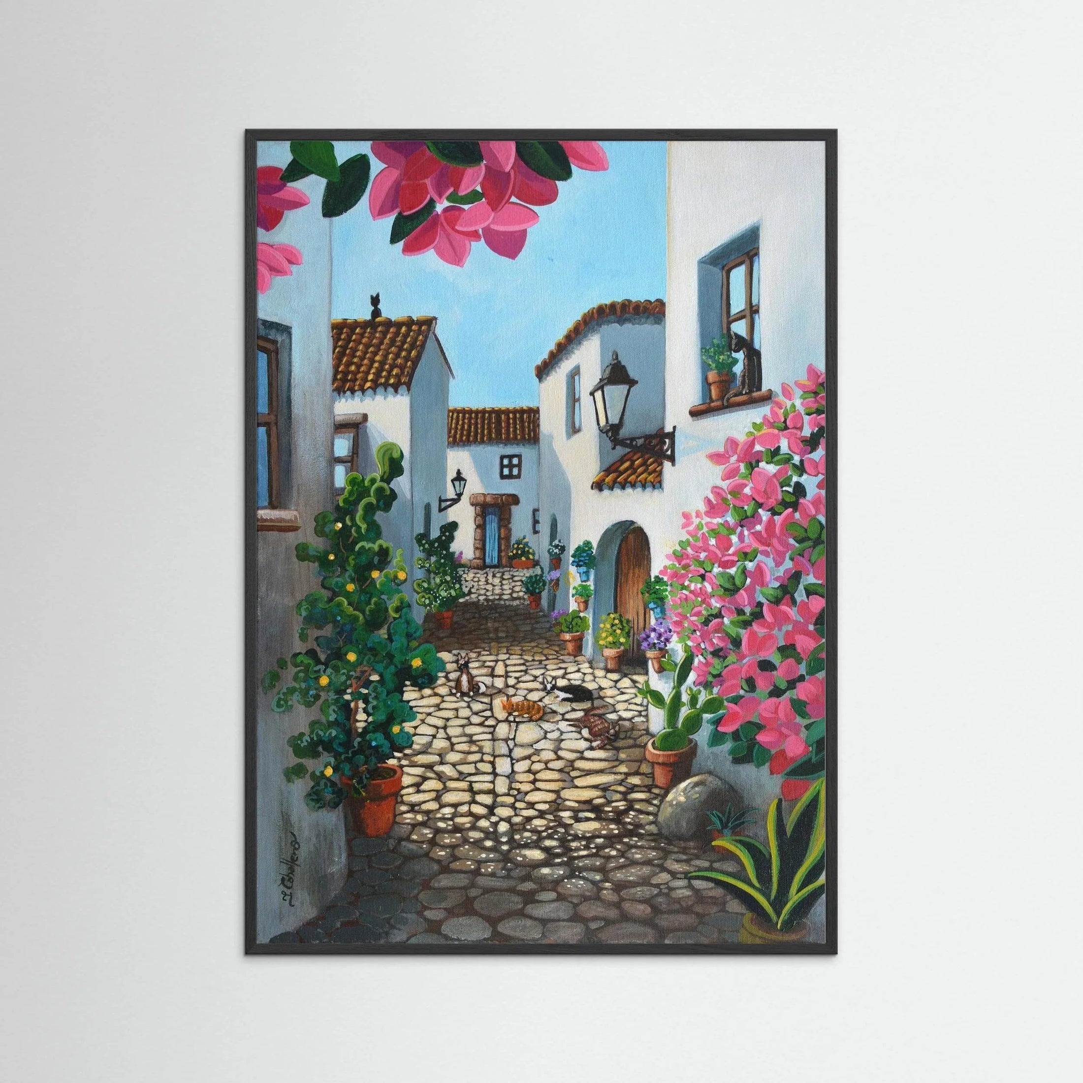 N214 -The Cats of Castellar  - Framed Fine Art Paper Print