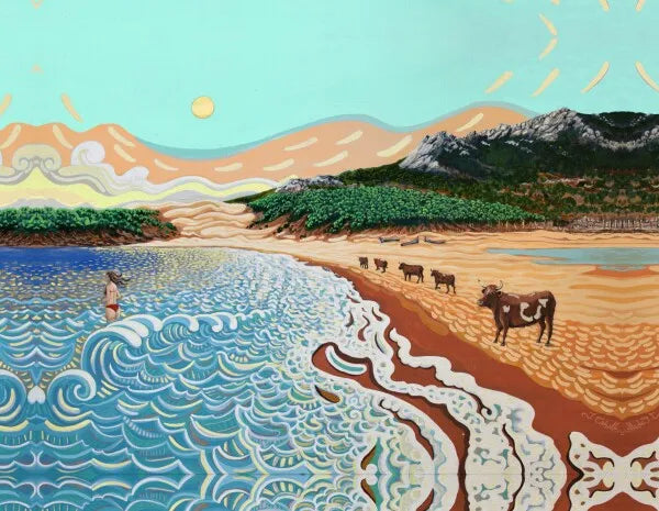 N17- Vacas de Bolonia  - Framed Canvas