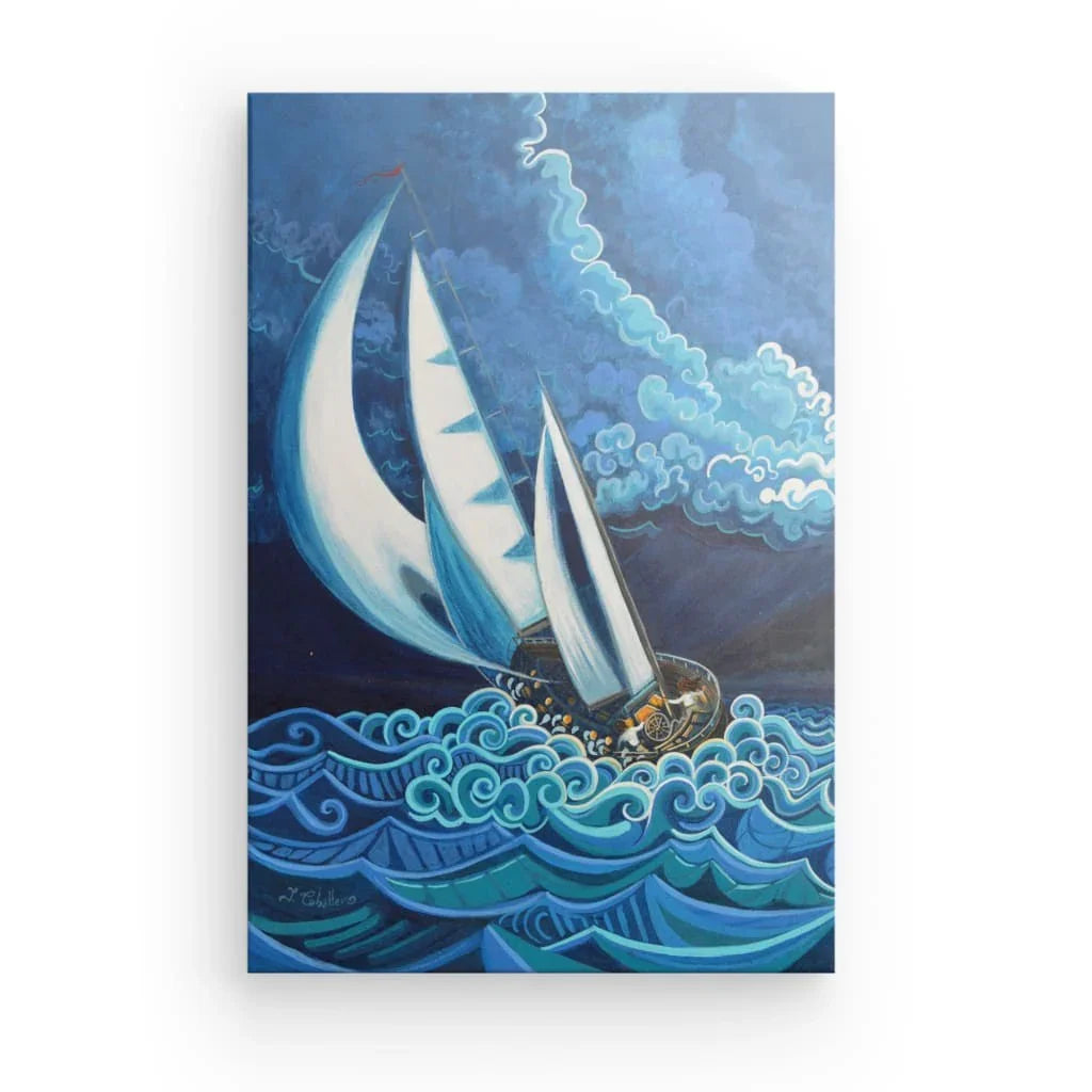 N12 B - Sailing with the storm - Portrait Canvas