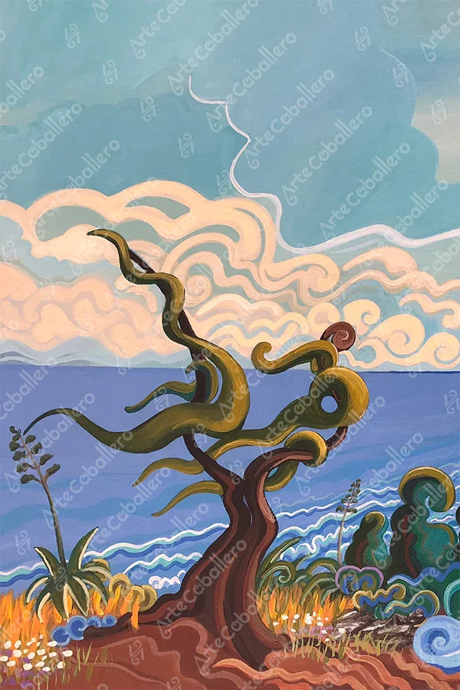 N25 -B - Wind des Poniente - (Westwind) - Quadrat & Hochformat - Leinwand