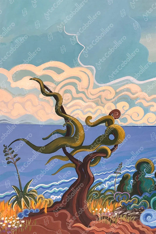 N25 -B - Vent de Ponant - (Vent d'ouest) - Carré & Portrait - Toile