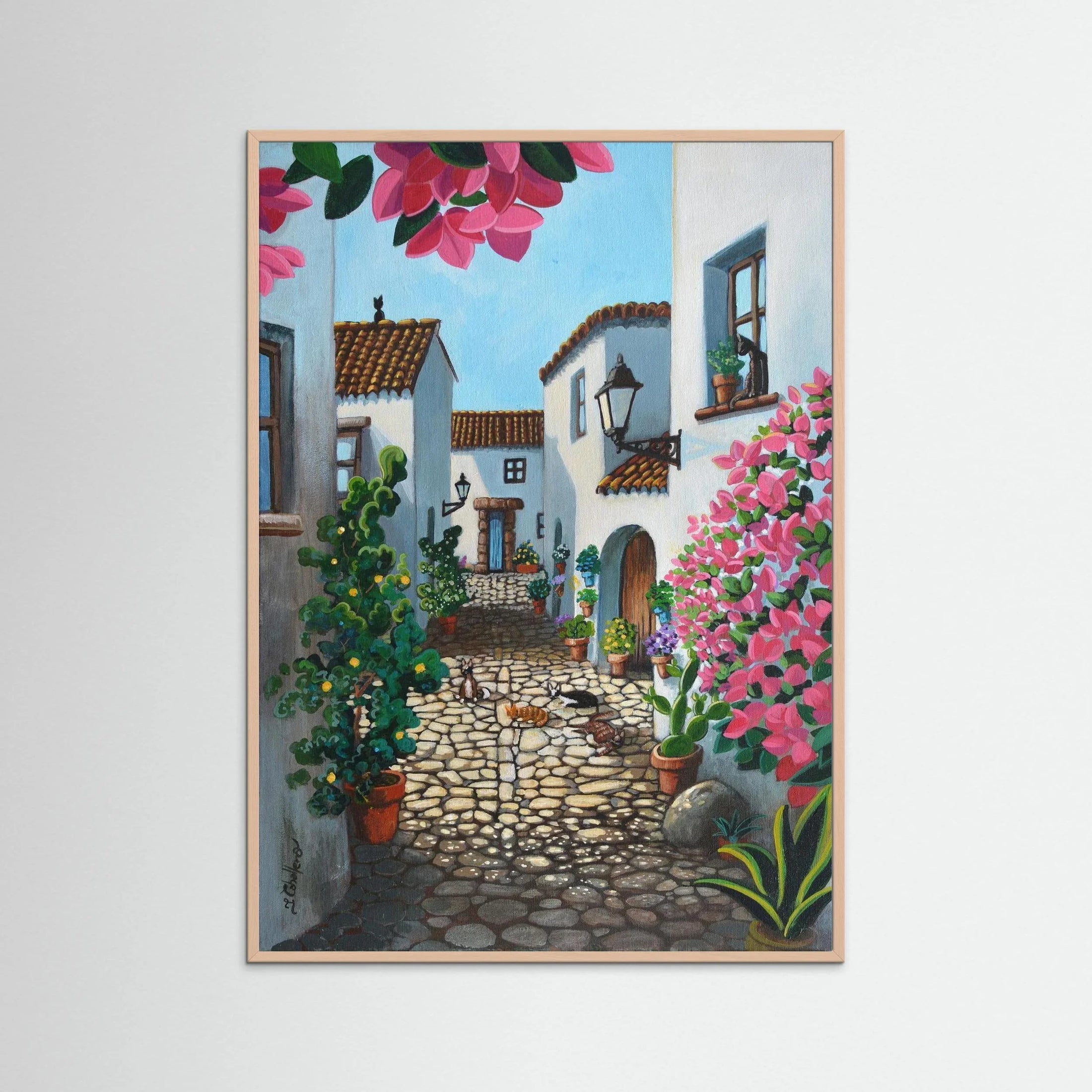 N214 -The Cats of Castellar  - Framed Fine Art Paper Print