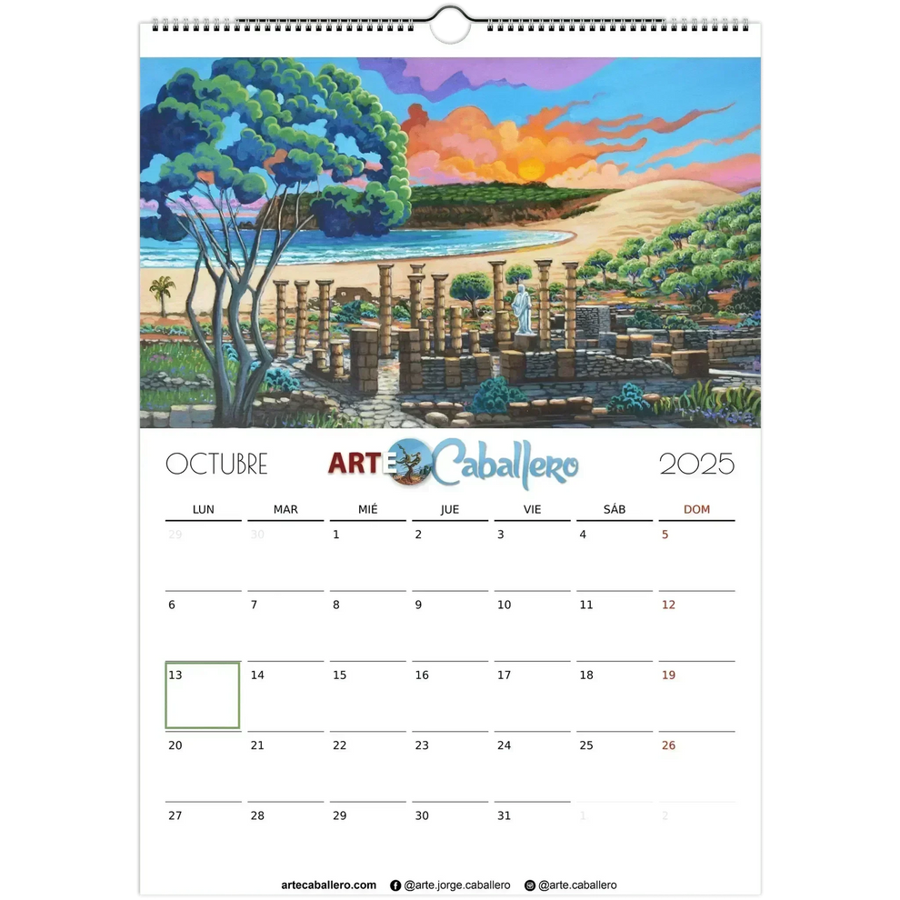 Calendario Costa de la Luz - ESP - Festivos Andalucia & Gibraltar - 2025 (EU & Rest of World) - Arte Caballero