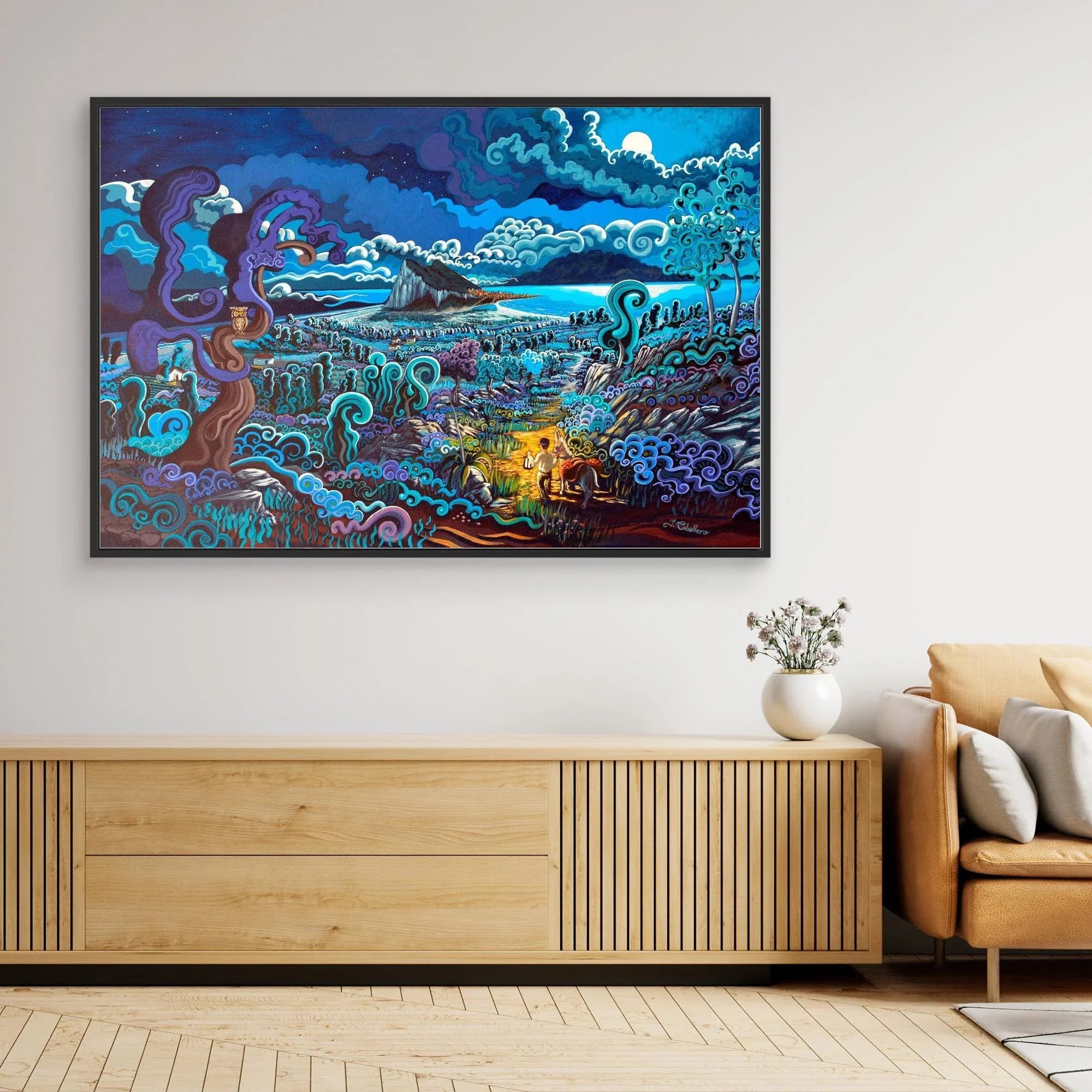 N15 - The Night Wanderer -  Framed Canvas Art Print
