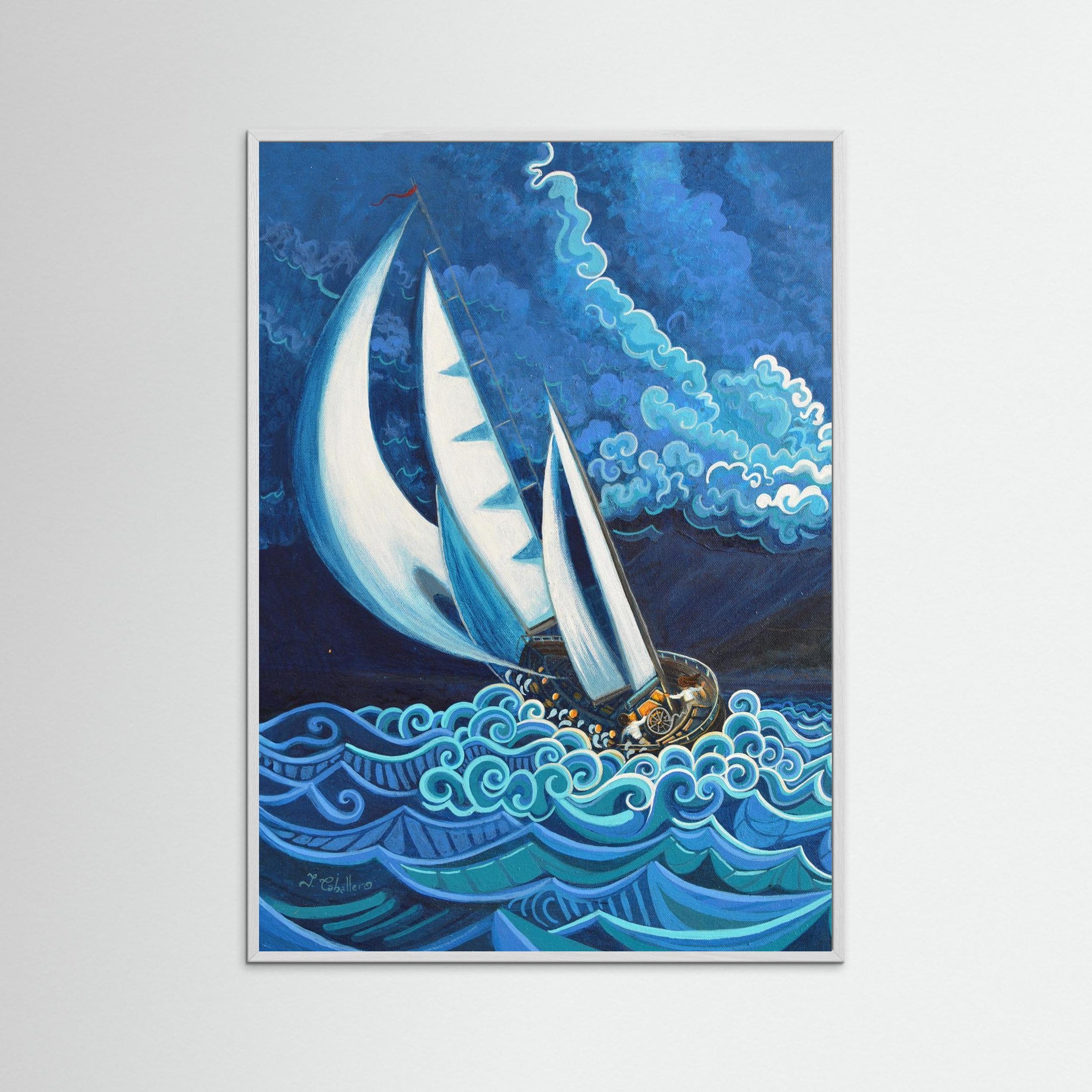 N12- Saling with the storm - Fine Art Paper Print
