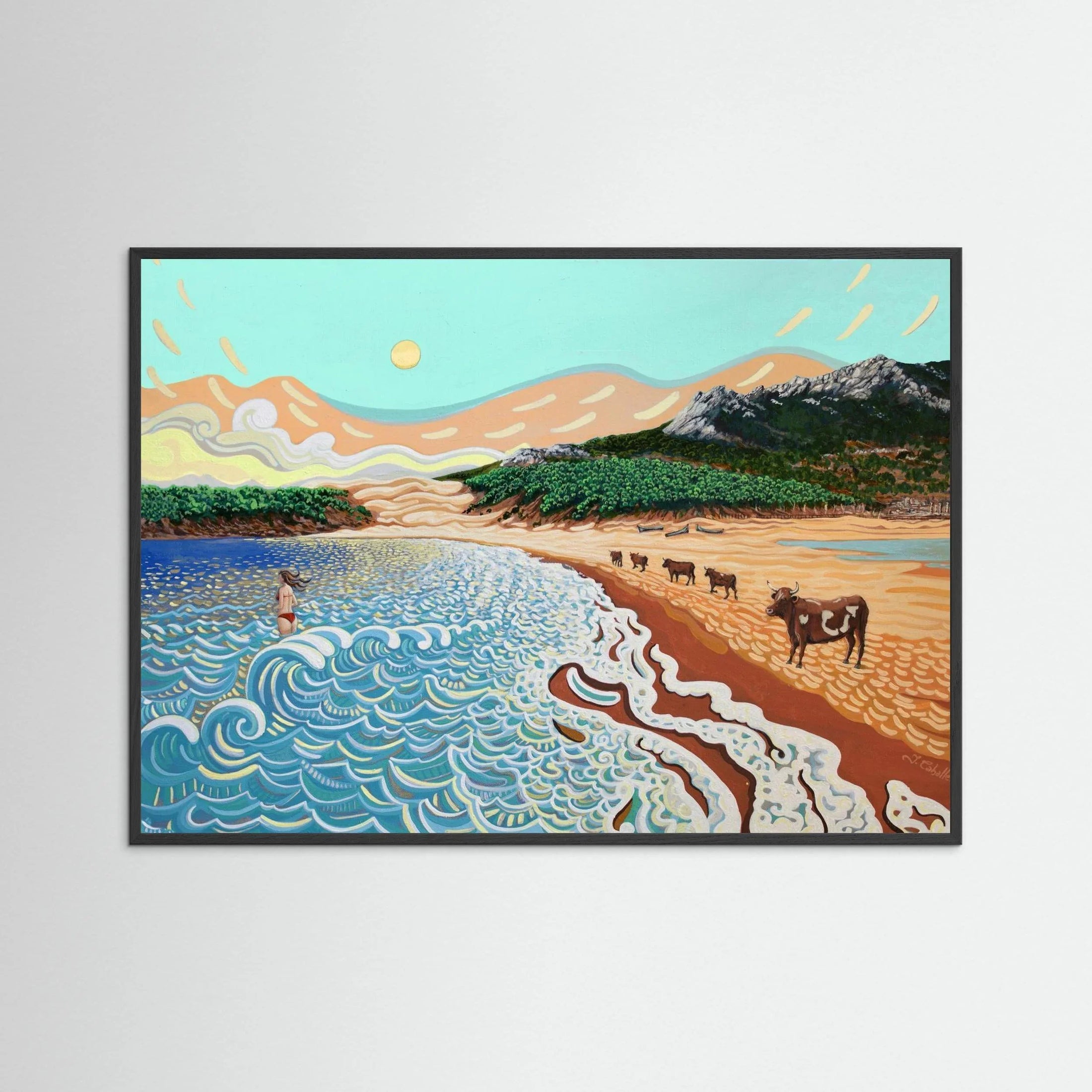 N17 - The Cows of Bolonia  - Framed Fine Art Paper Print
