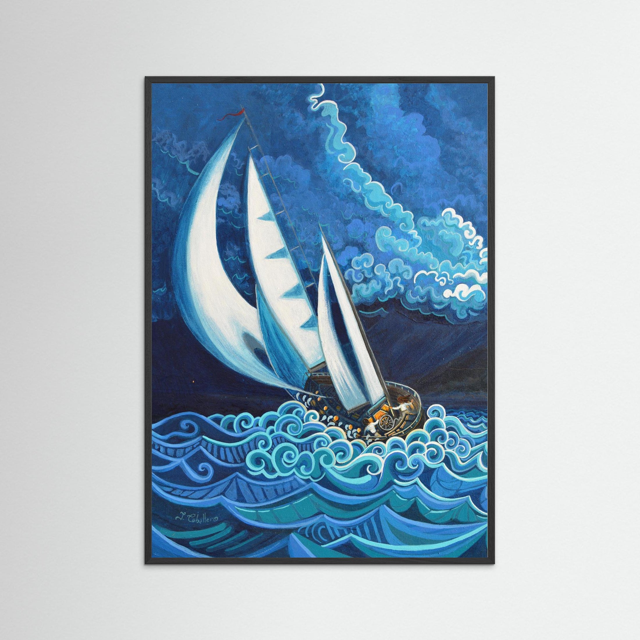 N12- Saling with the storm - Fine Art Paper Print