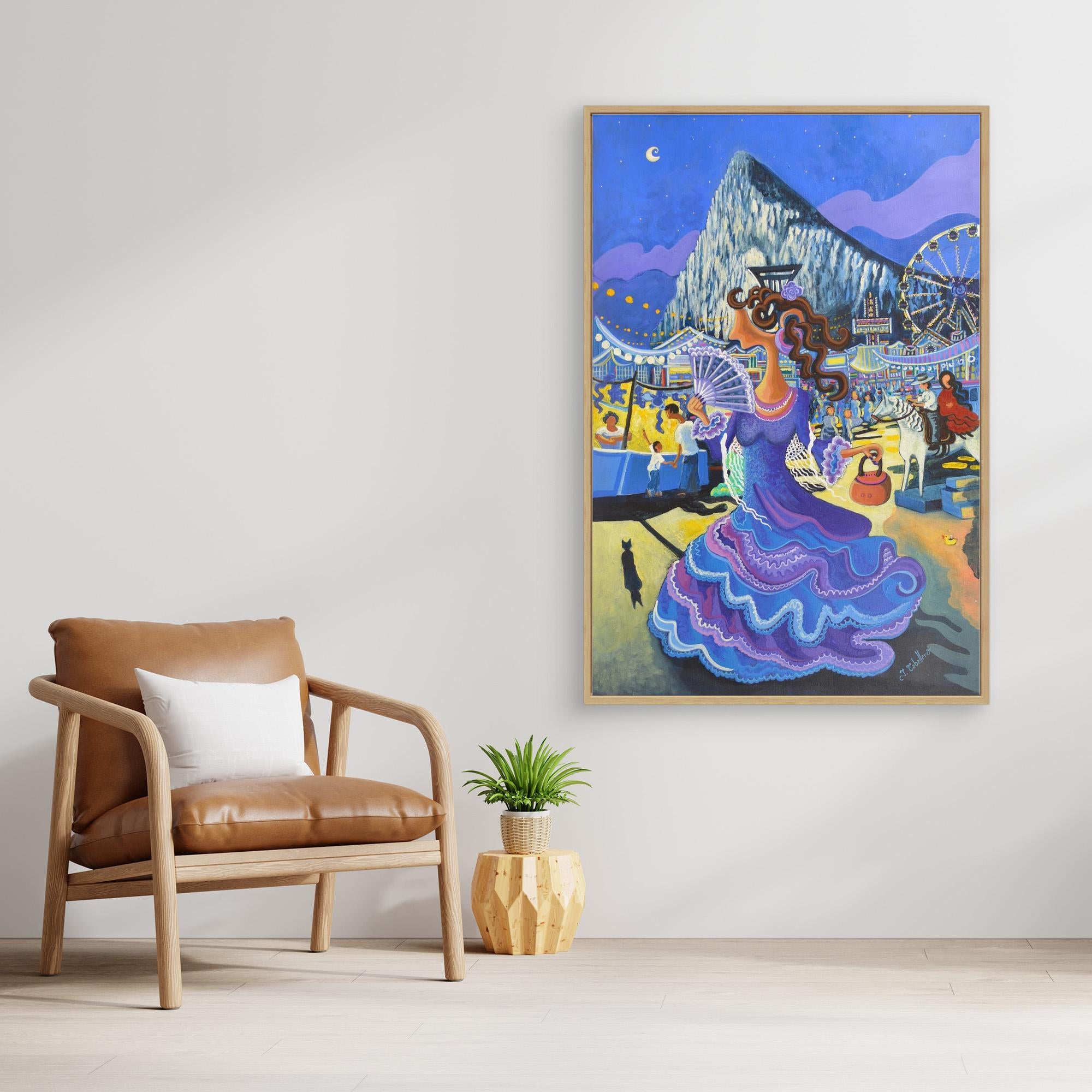 N150 - Noche de Feria - Framed Canvas Art Print