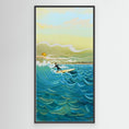 Charger l'image dans la visionneuse de la galerie, N204 - Surfing El Palmar - Vertical - Framed Canvas