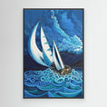 Charger l'image dans la visionneuse de la galerie, N12- Saling with the storm - Framed Canvas Art Print