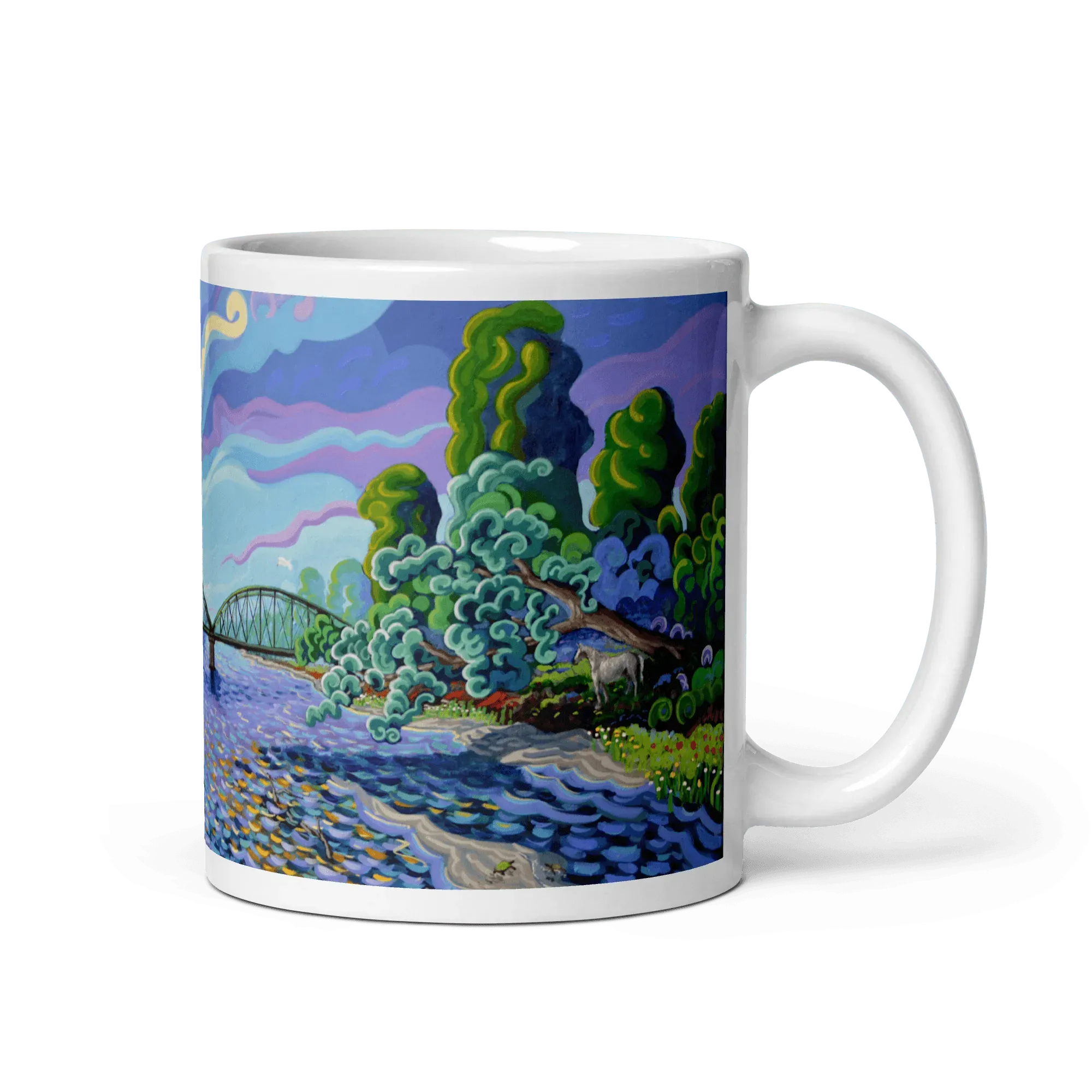 N128 - Iron bridge - Guadiaro river -Mug Panorama - Arte Caballero