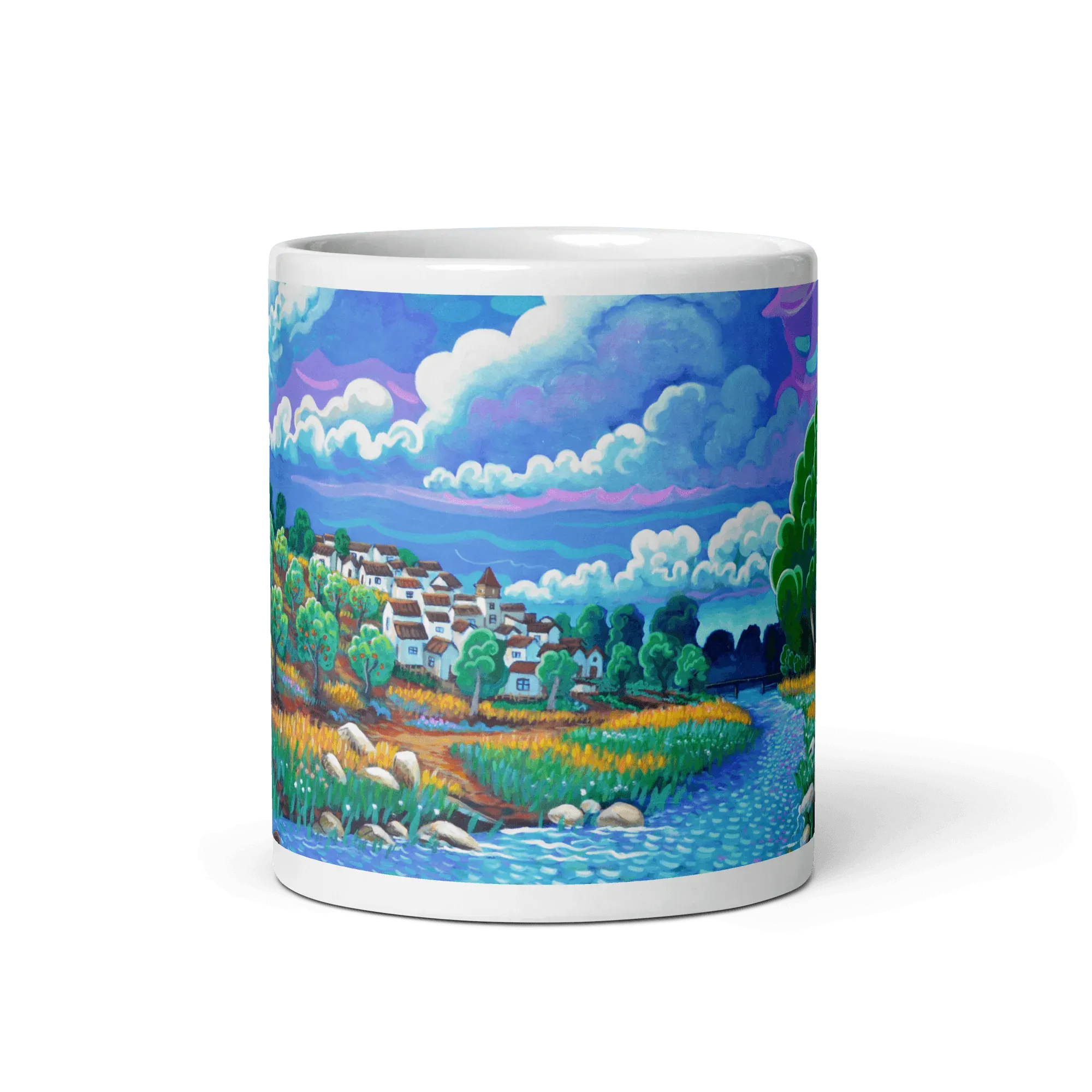 N130 - A walk by the river -San Martin del Tesorillo- Mug Panorama - Arte Caballero