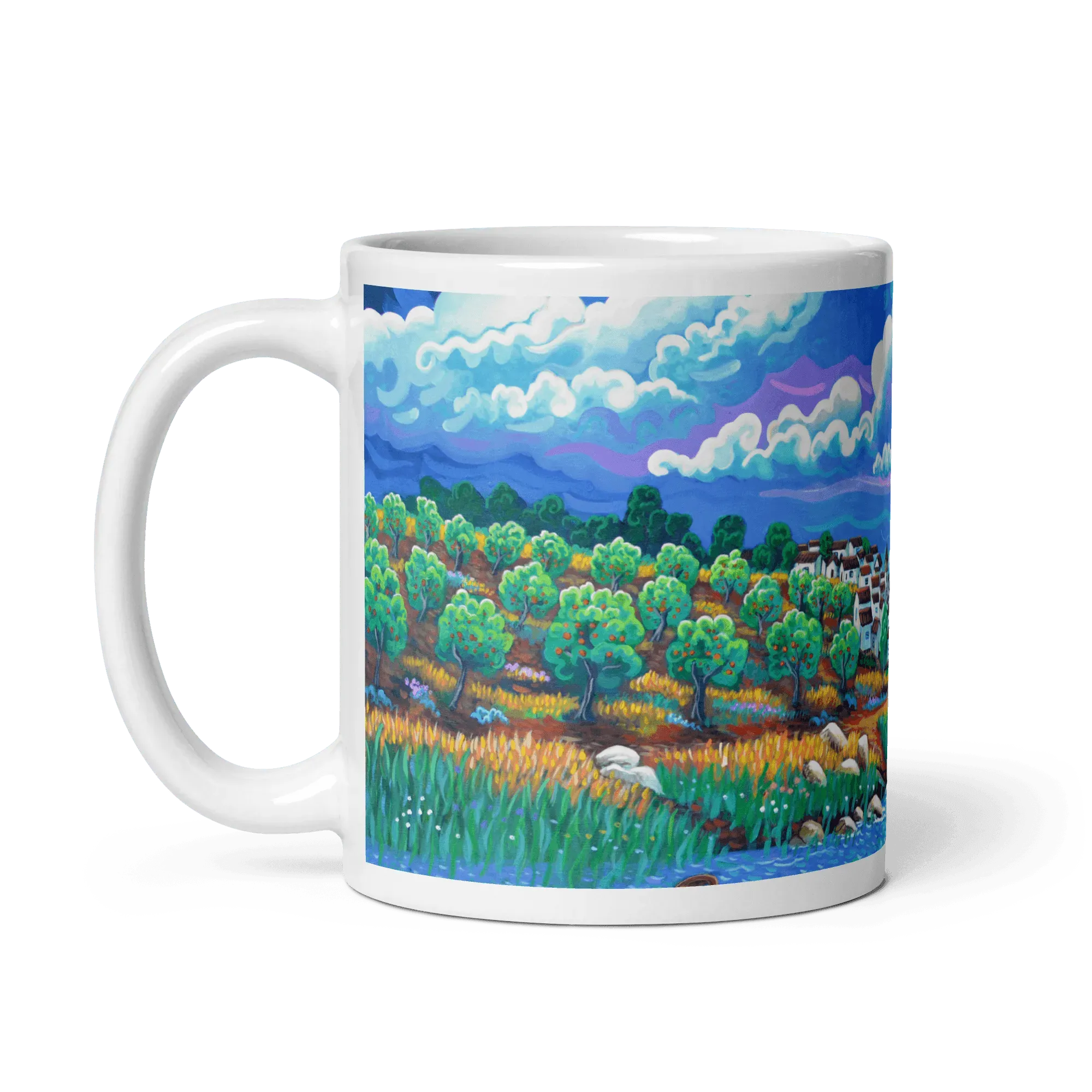N130 - A walk by the river -San Martin del Tesorillo- Mug Panorama - Arte Caballero