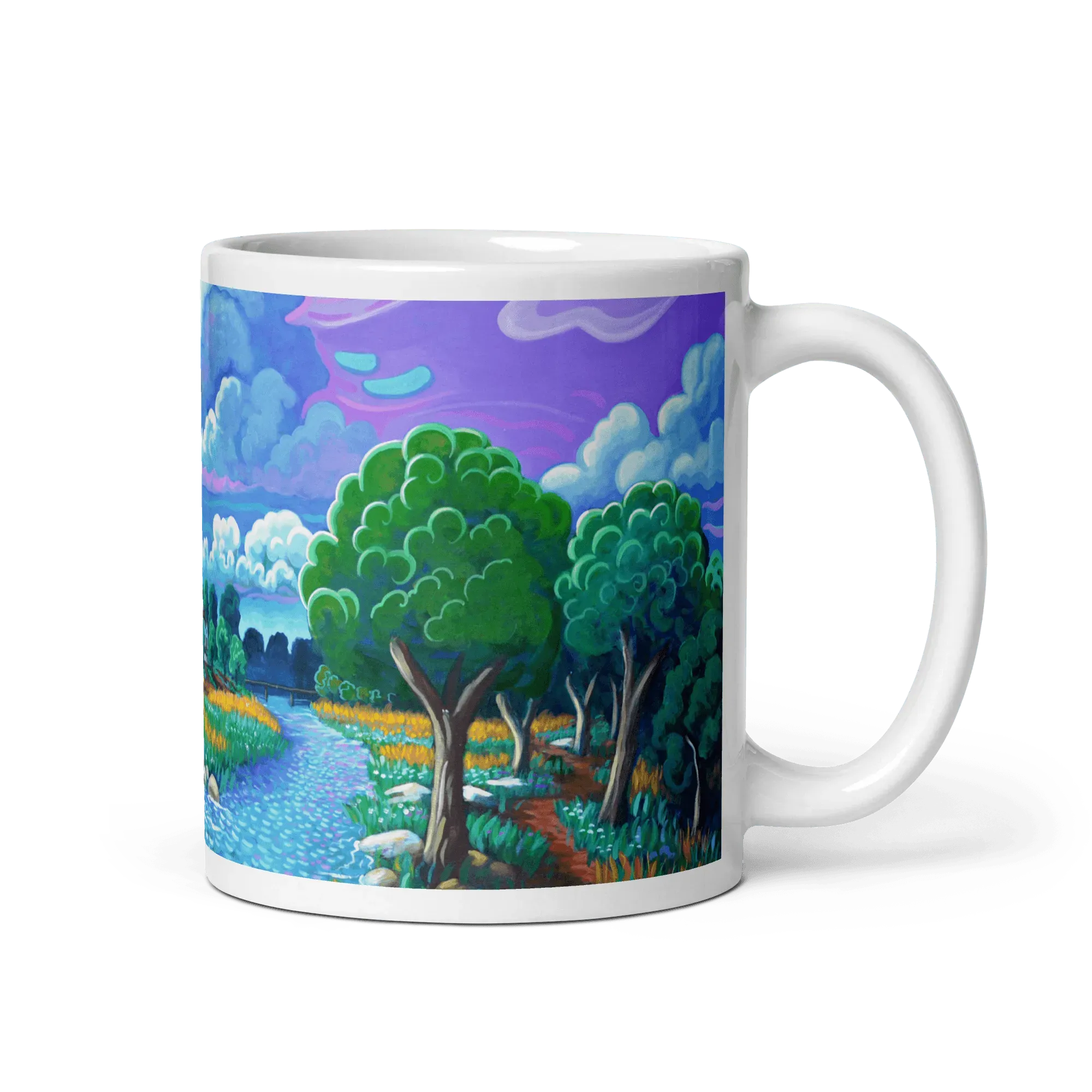 N130 - A walk by the river -San Martin del Tesorillo- Mug Panorama - Arte Caballero