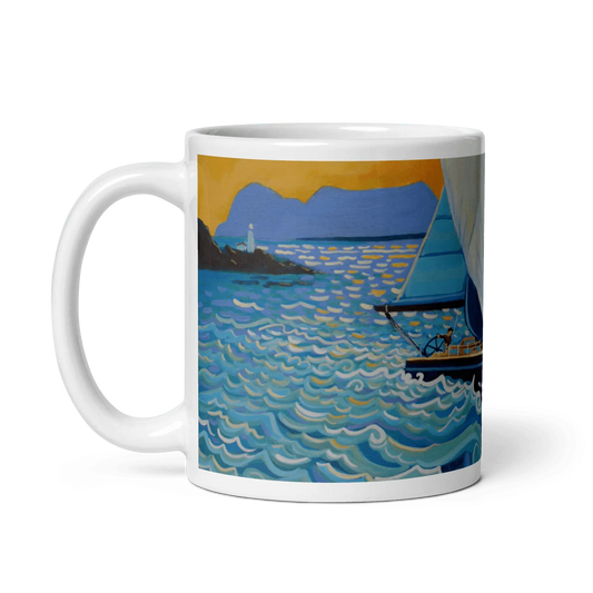 N136 - Sailing the Strait - Mug Panorama - Arte Caballero