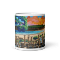 Load image into Gallery viewer, Artistic Baelo Claudia ruins, Bolonia beach and colorful sky landscape printed on a mug