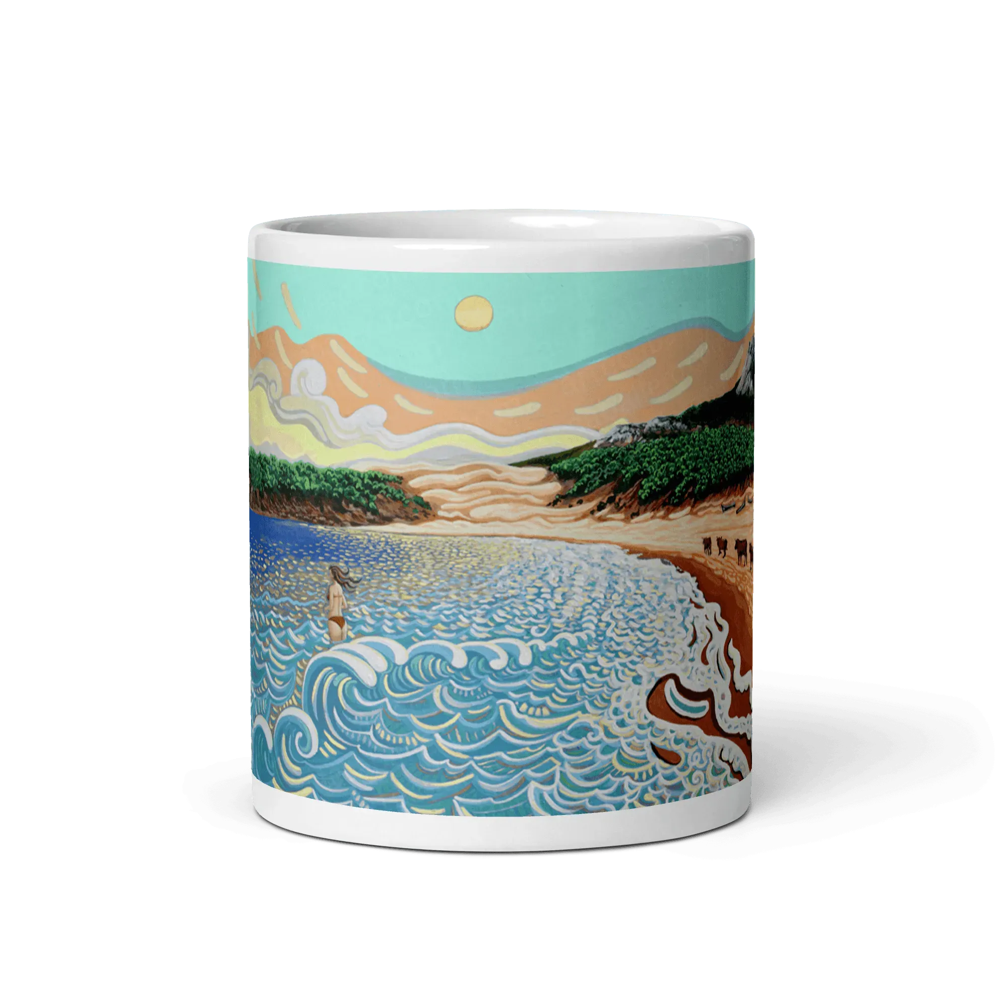 N17 - The cows of Bolonia - Mug Panorama - Arte Caballero