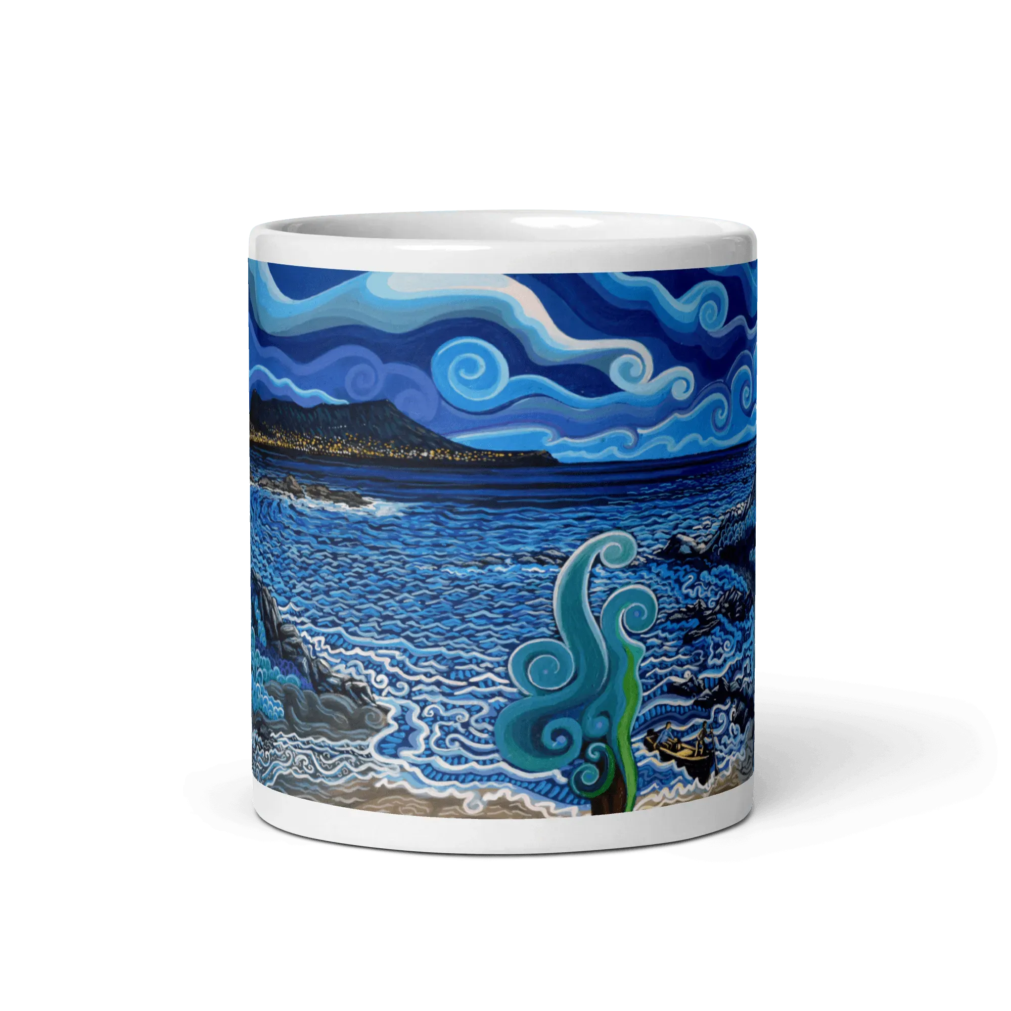 N23 - Lighthouses of the Strait - Mug Panorama - Arte Caballero