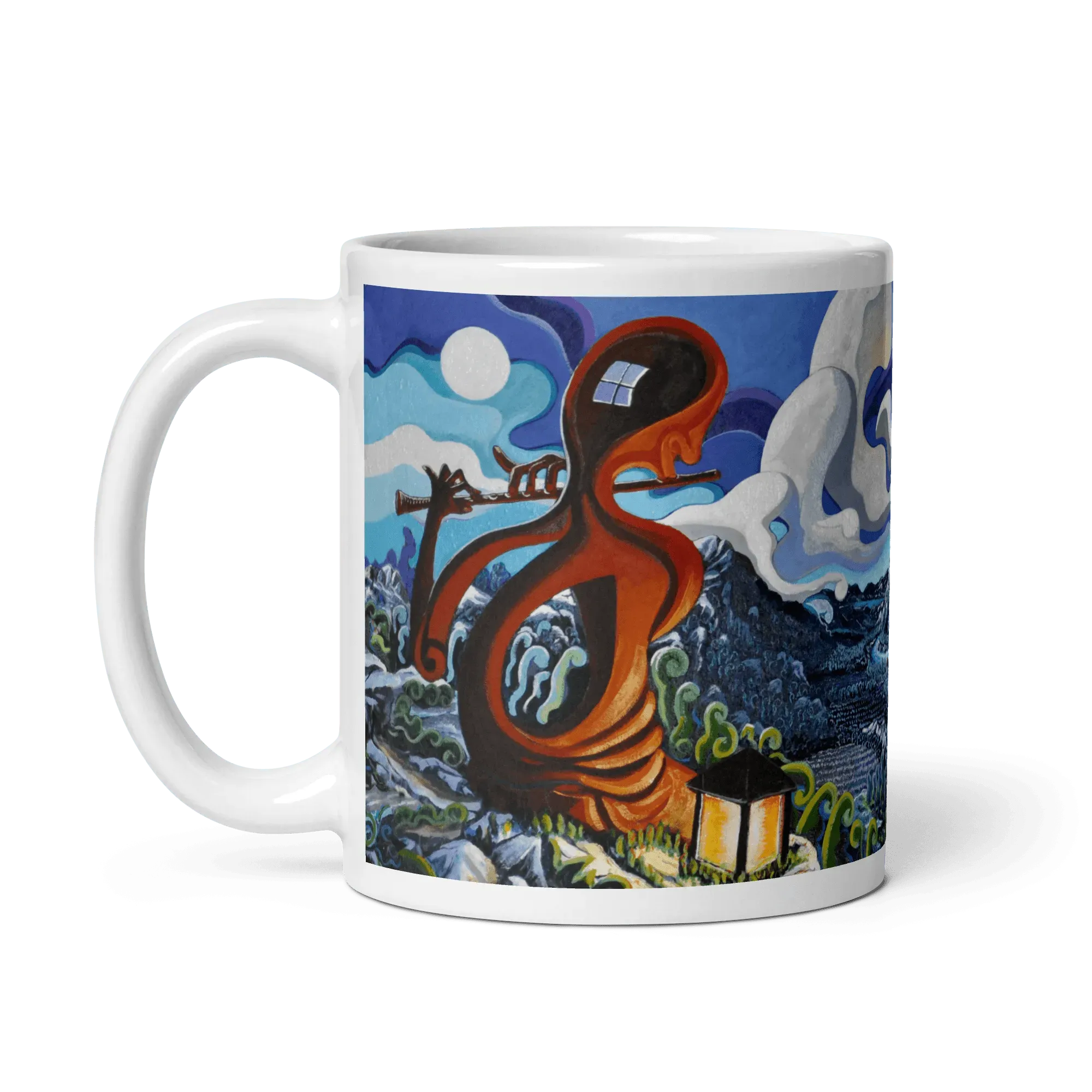 N40 - The flute player - Mug Panorama - Arte Caballero