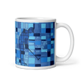 Bild in Galerie-Betrachter laden, Golf mug with blue geometric pattern and golfer silhouette putting