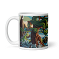 Load image into Gallery viewer, Panoramic bonsai tree and sea design ceramic mug with colorful landscape art