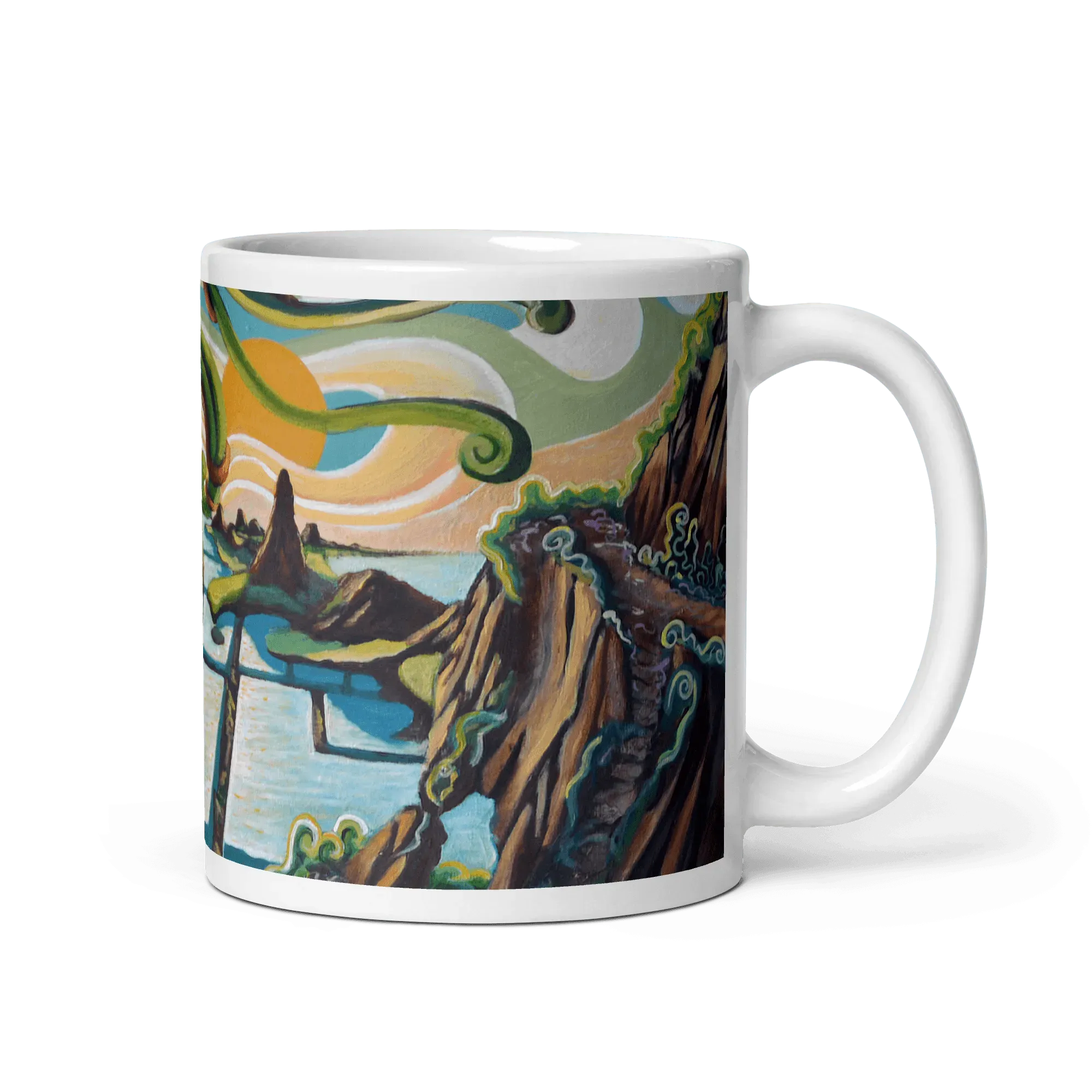 N82 - The Bonsai & The Sea of Fishtanks- Mug Panorama - Arte Caballero