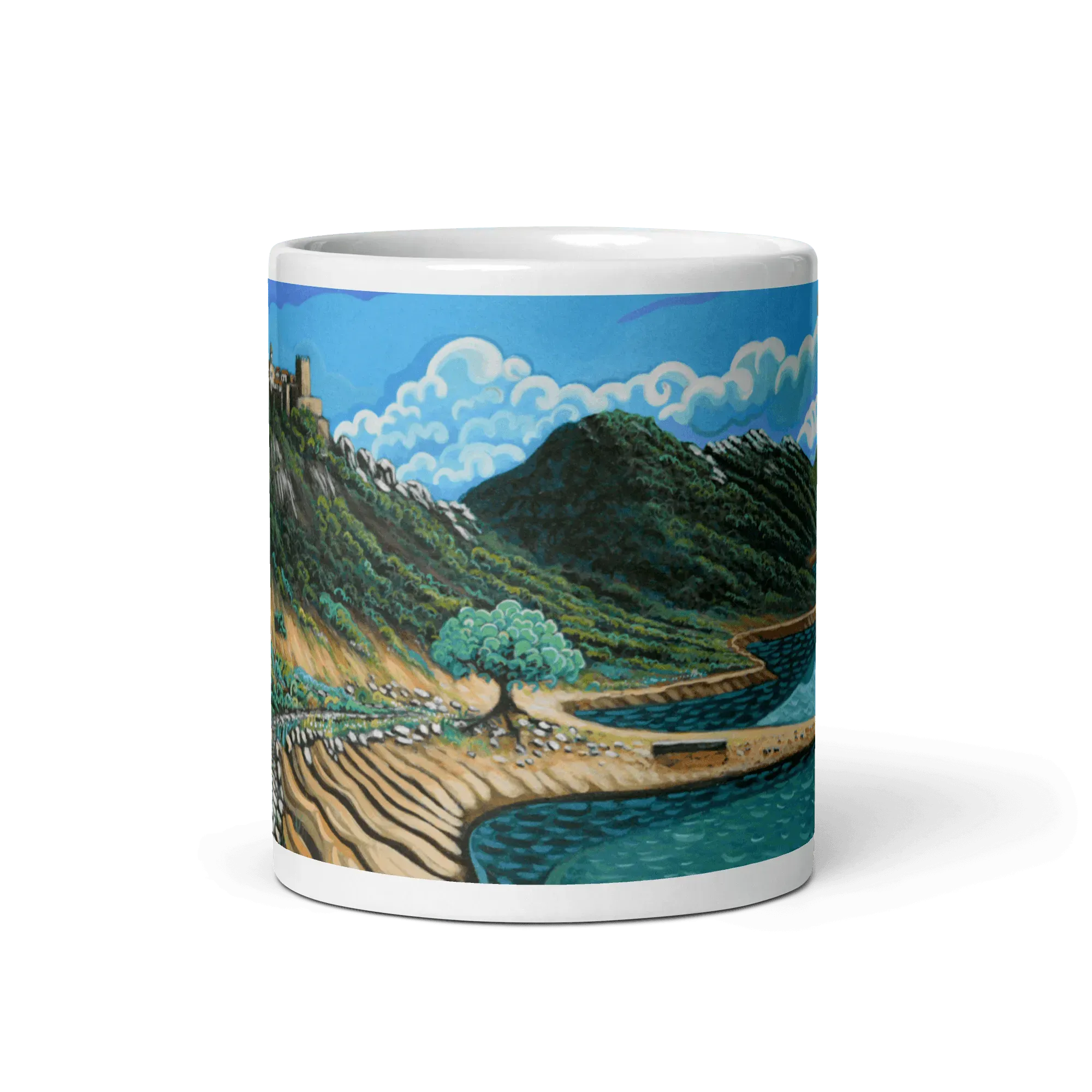 N90 - Lake walk in Castellar - Mug Panorama - Arte Caballero