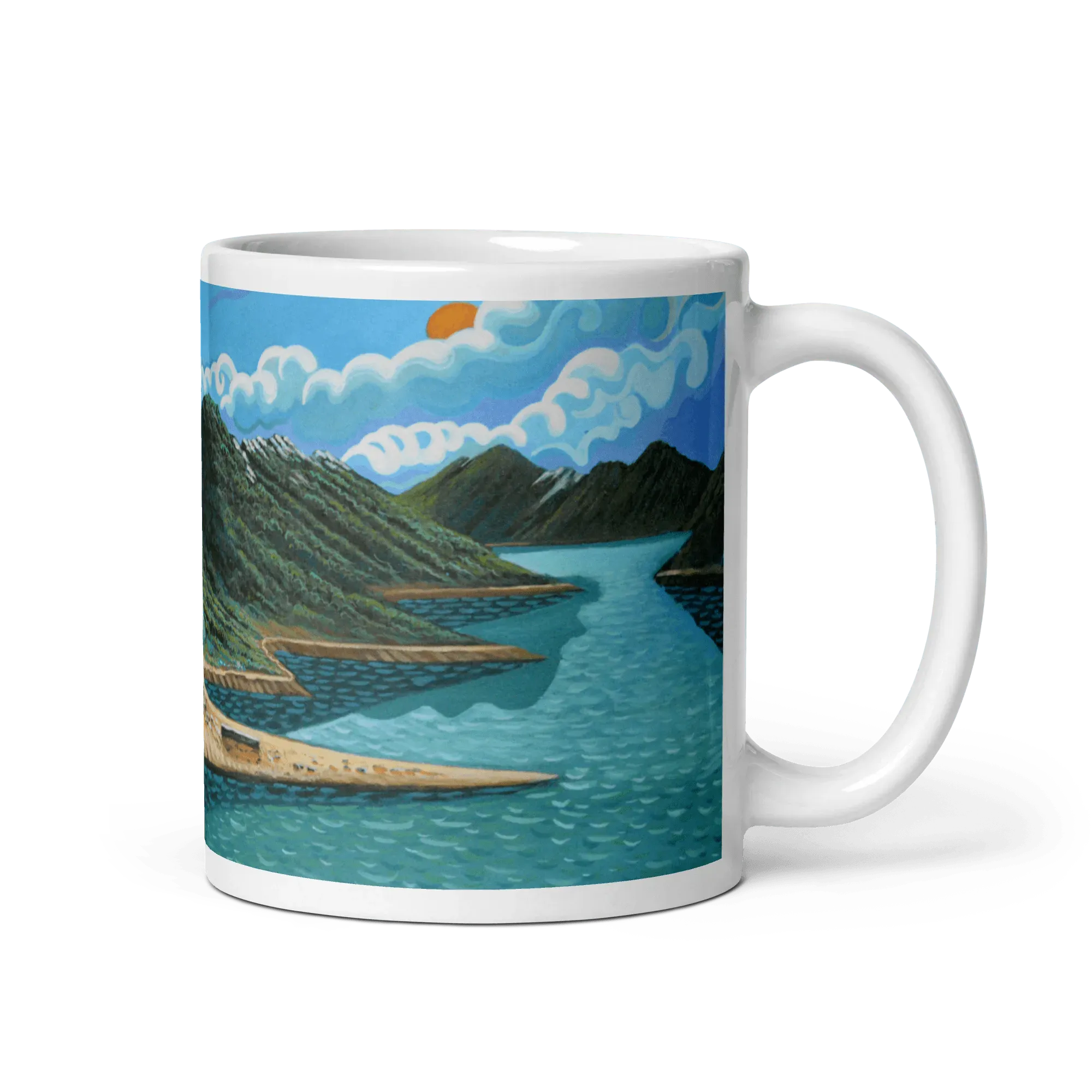 N90 - Lake walk in Castellar - Mug Panorama - Arte Caballero