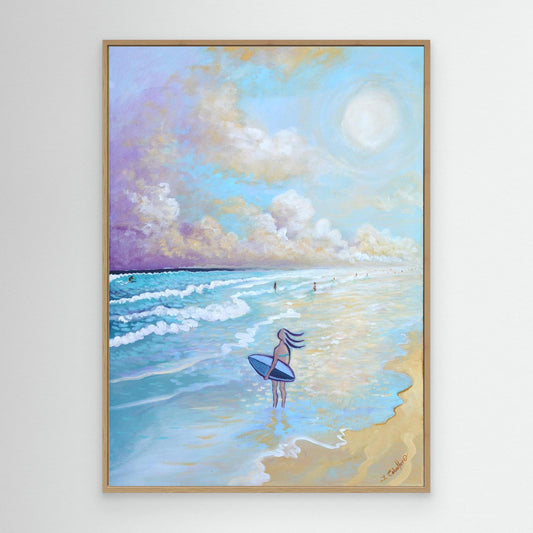 N213 - Atlantic Surf - Framed Canvas Art Print