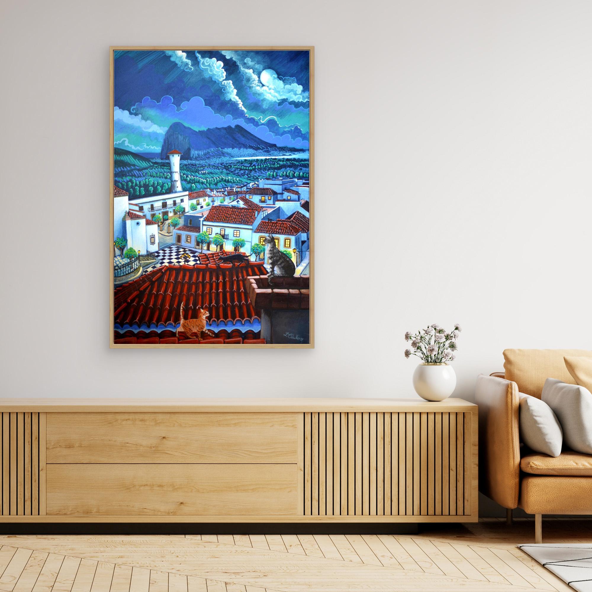 N11 - The Cats of San Roque - Framed Canvas Art Print