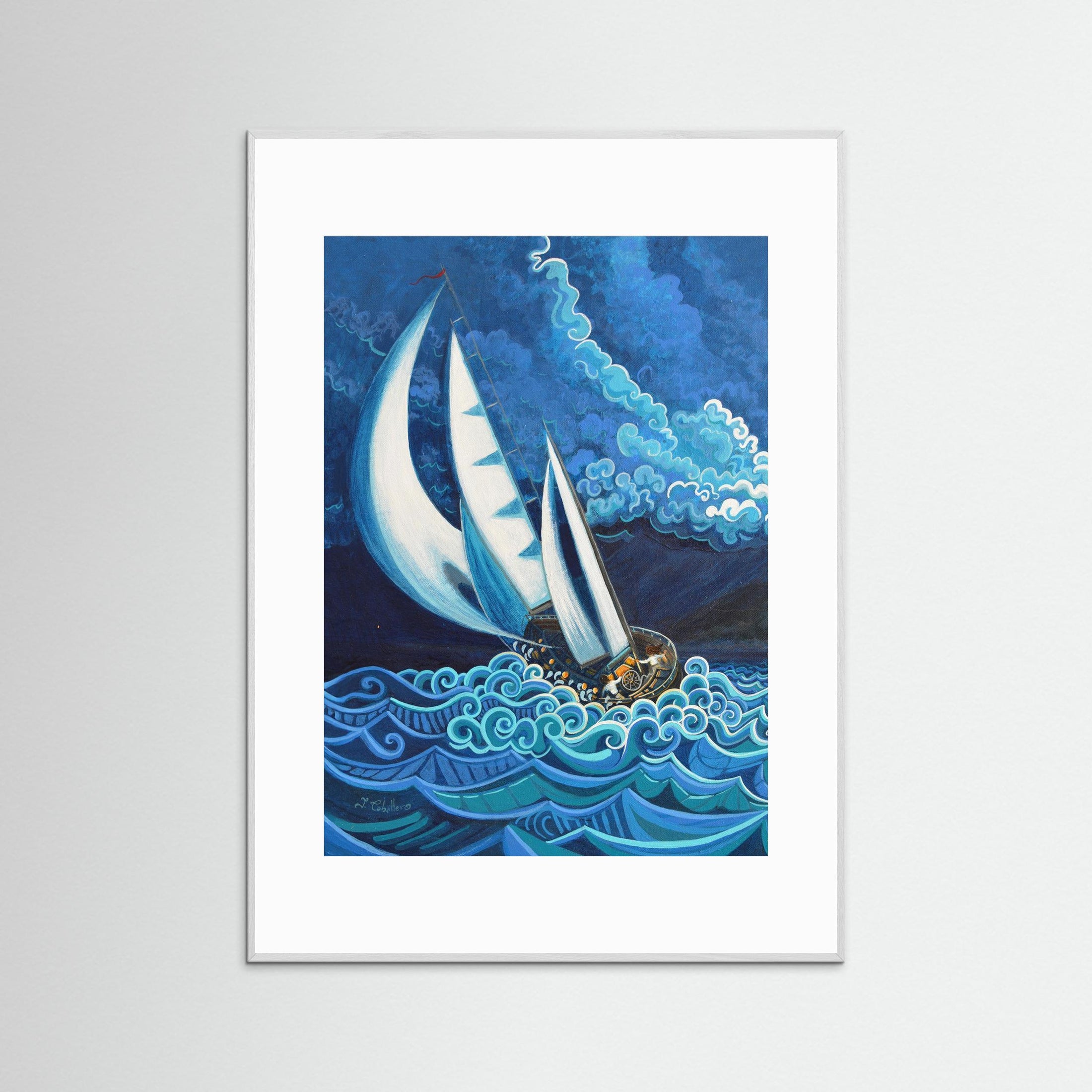 N12- Saling with the storm - Fine Art Paper Print