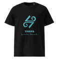 Загрузить изображение в просмотрщик галереи, LoP 4 - Symbol Large - Tarifa & LoP text front - Unisex organic cotton t-shirt