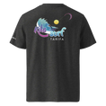 Charger l'image dans la visionneuse de la galerie, Unisex organic cotton t-shirt dark heather grey with kitesurfing Tarifa graphic on back