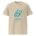Загрузить изображение в просмотрщик галереи, LoP 4 - Symbol Large - Tarifa & LoP text front - Unisex organic cotton t-shirt