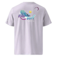 Bild in Galerie-Betrachter laden, Lavender unisex organic cotton t-shirt with colorful kitesurf Tarifa graphic on the back