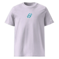 Bild in Galerie-Betrachter laden, Unisex organic cotton t-shirt in lavender with teal abstract logo on chest