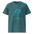Загрузить изображение в просмотрщик галереи, LoP 4 - Symbol Large - Tarifa & LoP text front - Unisex organic cotton t-shirt