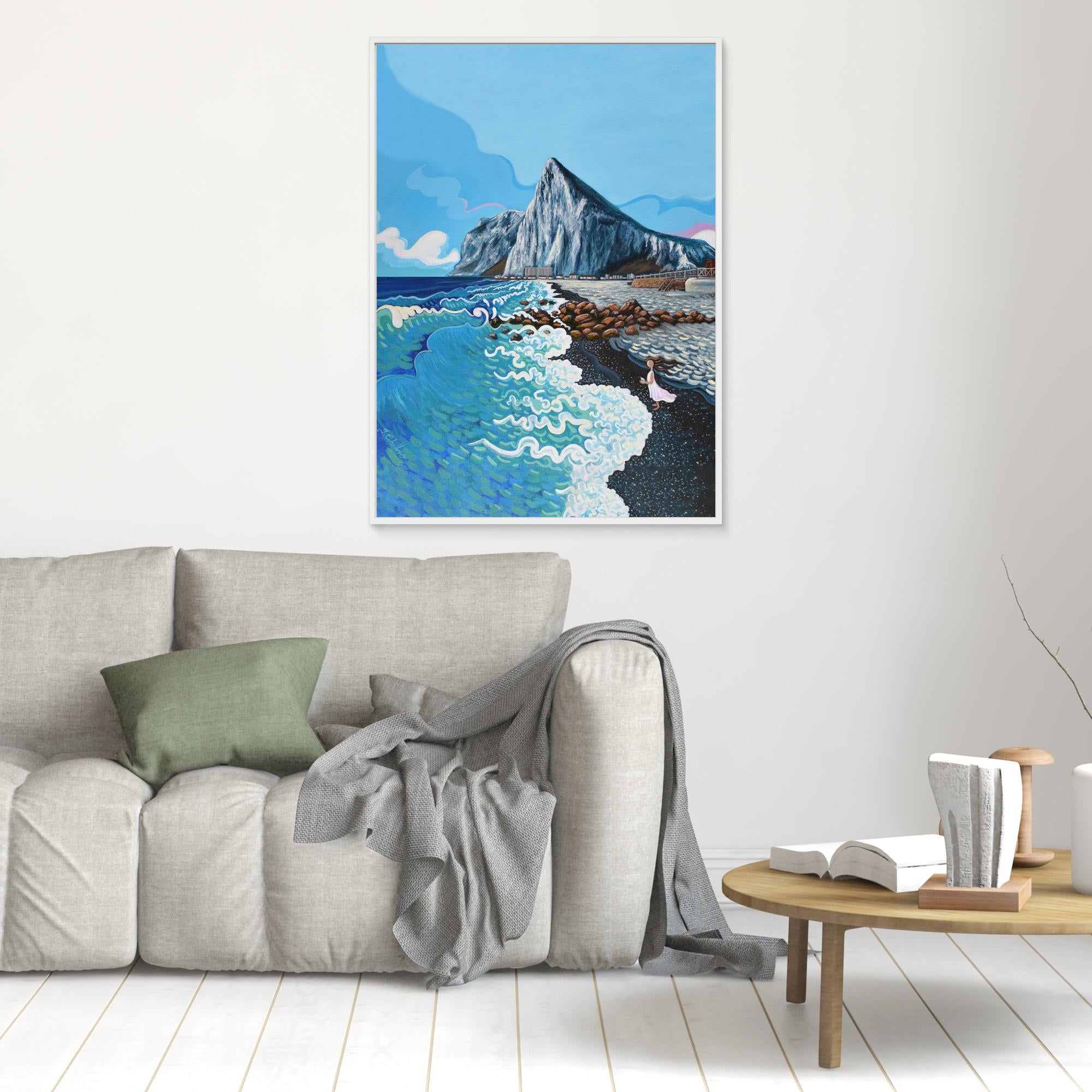 N206 - Playa el Sardinero - Framed Canvas Art Print
