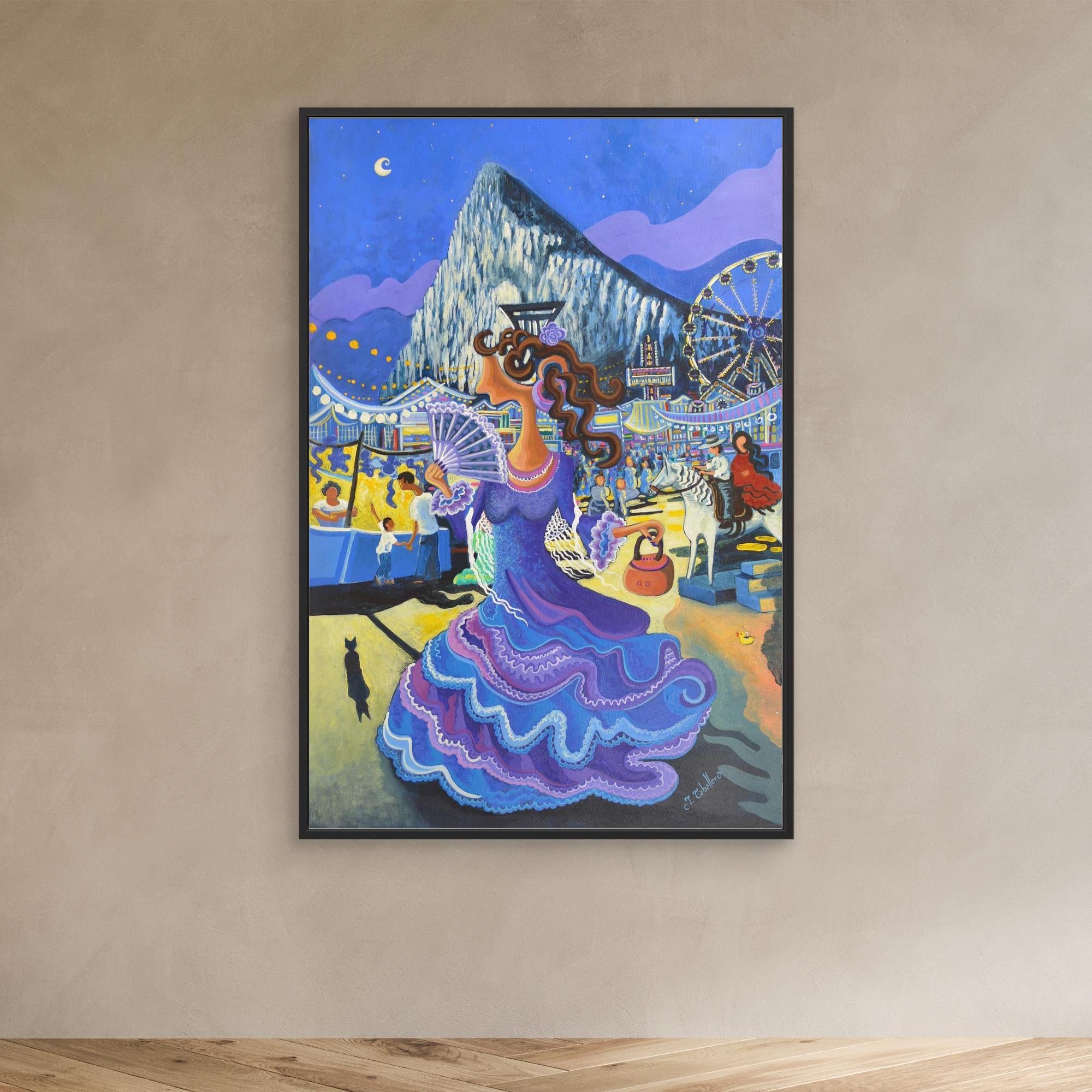 N150 - Noche de Feria - Framed Canvas Art Print