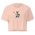 Bild in Galerie-Betrachter laden, Pale pink women's crop top with cartoon cat playing electric guitar graphic
