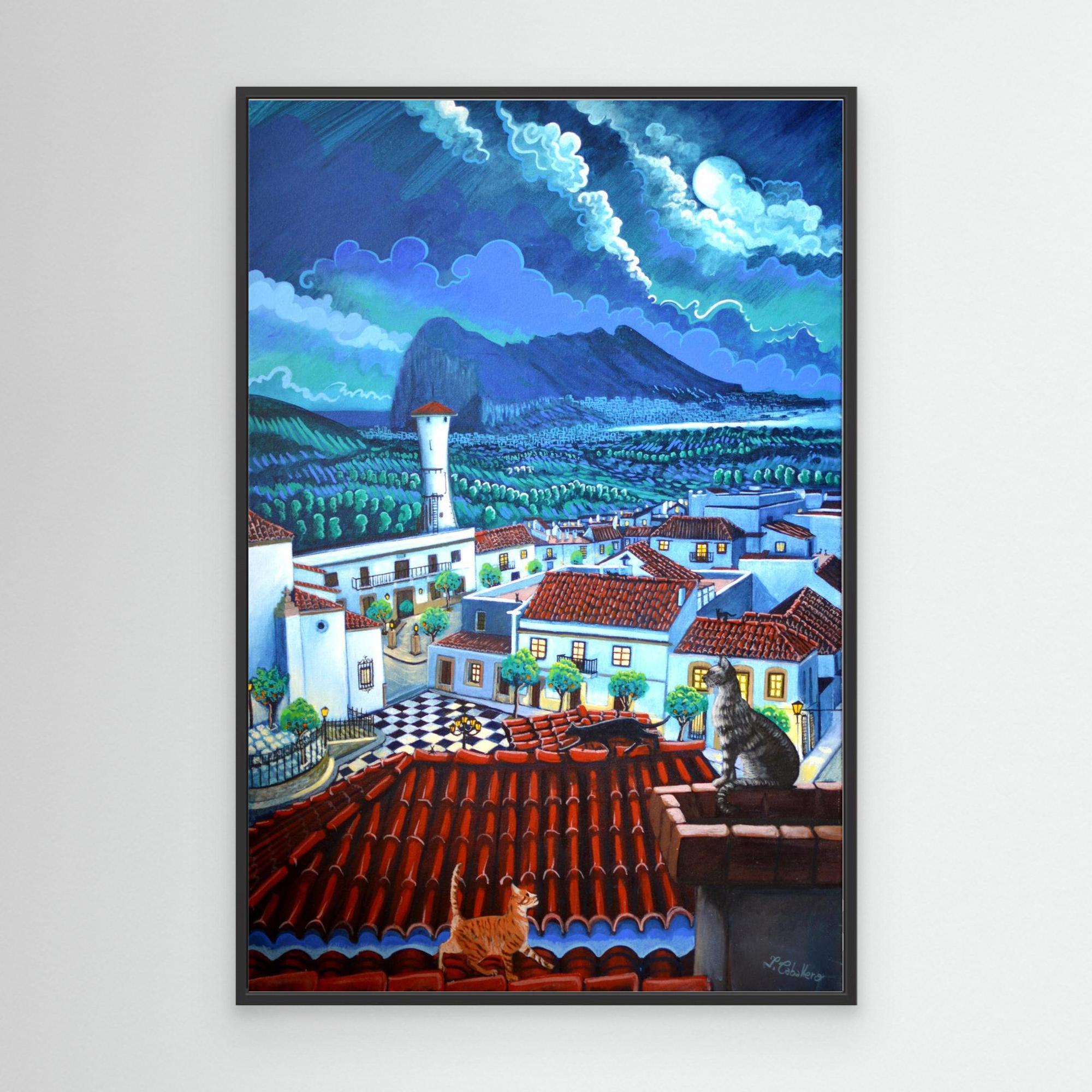 N11 - The Cats of San Roque - Framed Canvas Art Print