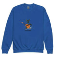 Bild in Galerie-Betrachter laden, Royal blue youth crew neck sweatshirt with cartoon cat playing guitar graphic, El Gato Andaluz