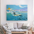 Bild in Galerie-Betrachter laden, Colorful surfing El Palmar canvas art above cozy sofa in modern living room decor