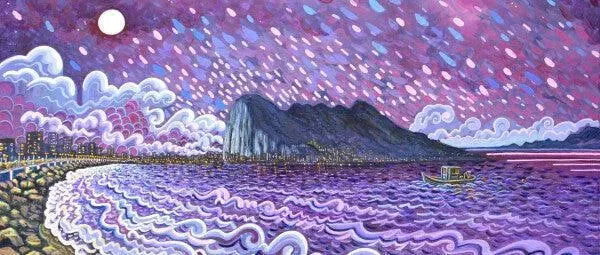 N7 - Purple night - Mug Panorama - Arte Caballero