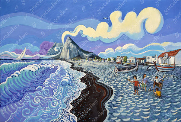 N125 -  Kids at the Beach - Canvas