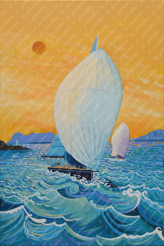 N136 - Sailing the Strait - Canvas